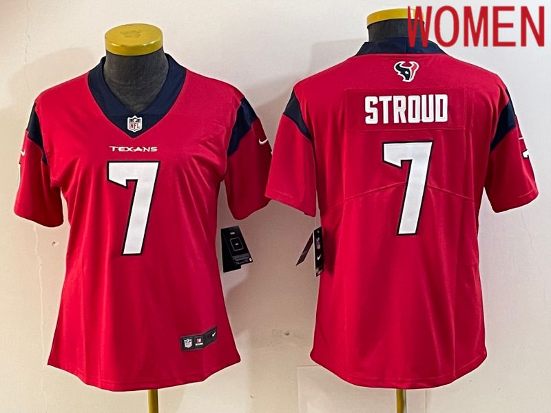 Women Houston Texans #7 Stroud Red New Nike Vapor Untouchable Limited NFL Jersey->women nfl jersey->Women Jersey